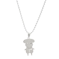 Minimalistische roestvrijstalen kogelketting met een holle hart-cartoon hanger - Cartoon Figuren Stijl / 60CM