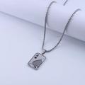 Hip hop ace of spades poker card necklace in silver titanium steel for men and women - Spade A2 (Ball Chain 70CM)