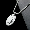 Gepolijste zilveren roestvrijstalen rugby hanger ketting met box chain voor heren sieraad - Rugby Hanger Stijl / Zilver
