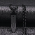 Collar para hombre de acero inoxidable negro con colgante cruz de Jesús y cadena - Negro