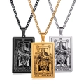 Tarot The Emperor pendant necklace in black gold and silver finishes for men - The Emperor / Silver
