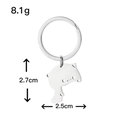 Portachiavi a gatto in acciaio inox con dimensioni 2,7cm x 2,5cm e peso di 8,1 grammi - Gatto che Abbraccia