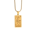 Gouden roestvrijstalen ketting met vierkante hanger en Boogschutter sterrenbeeld - Boogschutter