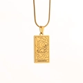 Gouden Waterman sterrenbeeld vierkante hanger ketting met slangenketting voor dames - Waterman