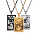 Tres collares de tarot en negro, oro y plata con diseños de Diablo, Sol y Loco - El Sol