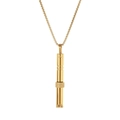 Collar con colgante de silbato de respiración consciente en acabado dorado pulido - Dorado