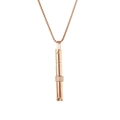 Collar de meditación en oro rosa con colgante cilíndrico esmerilado y cadena de caja - Rosa oro
