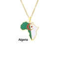 Collar de mapa de África dorado con colgante de esmalte de la bandera de Argelia - Argelia