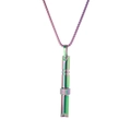 Collar de silbato de meditación de acero inoxidable arcoíris con cadena tipo box - Multicolor