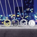 Three-color Aquarius stainless steel zodiac pendant necklaces in gold, black, and silver - Aquarius / Silver