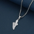 Modern stainless steel box chain necklace with a detailed winged sneaker pendant for unisex - Steel