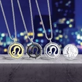 Minimalist Leo zodiac coin necklaces in gold, black, and silver stainless steel - Leo
