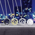 Three-tone stainless steel Libra zodiac pendant necklaces with size reference - Libra