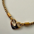 Goldene Box-Halskette mit asymmetrischem Herzanhänger und Foever love Gravur für Damen - Gold-Forever Love