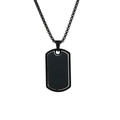Minimalist matte black stainless steel dog tag pendant necklace with a sleek box chain - Black with Chain