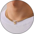 Gold Capricorn zodiac necklace with stainless steel cuban chain on male model - Capricorn / Silver