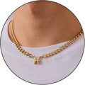 Gold-plated stainless steel Cuban chain necklace featuring a Pisces zodiac sign pendant - Pisces