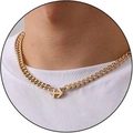 Golden Cuban chain necklace with Sagittarius zodiac pendant for men and women - Sagittarius