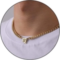 Gold stainless steel Virgo zodiac pendant necklace with a Cuban link chain for men and women - Virgo