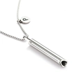 Collar de respiración con colgante tubular plateado y dije pequeño con letra P - Letra P
