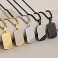 Cinq styles de colliers militaires pour hommes en acier inoxydable bicolore avec chaîne - Autre