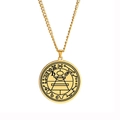 Detailaufnahme des goldenen Salomon-Siegels mit komplexen geometrischen Mustern - Gold