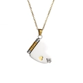 Locket heart book necklace in gold and silver steel with foldable opening mechanism - Two-tone Heart Locket Necklace