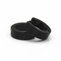 Paire de boucles d'oreilles huggie 4mm en acier inoxydable noir poli pour hommes et femmes - Noir brillant