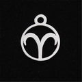 Pendentif Bélier en acier inoxydable avec un design rond évidé de style minimaliste - Bélier