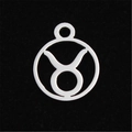 Pendentif zodiaque Taureau en acier inoxydable argenté avec design creux minimaliste - Taureau