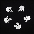 Five pieces of mirror polished stainless steel ghost pendants for DIY Halloween jewelry - Silver Ghost Style (DZ-236)