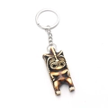 Vintage resin Tiki totem keychain with faux bone carving texture and rustic brown finish - Retro Brown Style (E-1)
