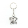 Halloween schildpad sleutelhanger met schedelpatroon op hars schild en metalen ring - Wit