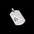 Pendentif plaque militaire en acier inoxydable avec gravure laser pour petite-fille - Citation de grand-mère à petite-fille (A) / Avec chaîne à billes de 60 cm