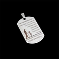 Pendentif plaque militaire en acier brossé pour petite-fille de grand-père - Citation de grand-père à petite-fille (B) / Avec chaîne à billes de 60 cm