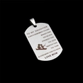 Pendentif plaque militaire en acier poli avec gravure laser mère et fille - Citation de mère à fille (D) / Avec chaîne à billes de 60 cm