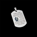 Collier plaque d'identité en acier brossé avec texte To My Love et silhouette de couple - Couple s'embrassant (F)