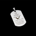 Pendentif plaque militaire en acier brossé avec texte gravé To my soulmate - Citations d'âme sœur (G)