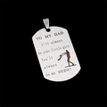 Collier plaque militaire en acier brossé argenté avec gravure pour le papa - Citation de fille à papa (K)