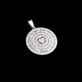 Pendentif rond en acier inoxydable argenté avec citation de motivation gravée pour son fils - Inspirant rond (N)