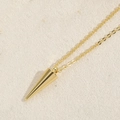 Collana moderna con ciondolo a cono placcato in oro con catena sottile e finitura lucida - Stile Cono (Oro)