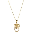 Gold plated owl necklace with graduation cap and 2021 engraving for class of 2021 - Owl - KC Gold
