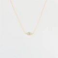 Detail of 14K gold evil eye necklace featuring opal center and shimmering zircons - Gold (Opal Evil Eye)