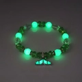 Lichtgevende vissenstaart armband met fluorescerende groene kralen en kristallen - Groen