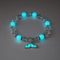 Lichtgevende zeemeerminstaart armband met blauwe kristallen kralen die in het donker stralen - Lichtblauwe Gloed