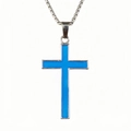Luminous blue cross pendant necklace for men and women with silver box chain jewelry - 6# Blue Glow Pendant Only (Without Chain)