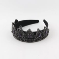 Diadema corona barroca negra con diamantes de imitación púrpuras y estilo gótico lujoso - Circonia Púrpura Oscuro