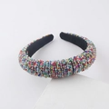Colorful beaded headband with thick sponge padding and bohemian multi-color crystal beads - Colorful Bohemian Style (N)