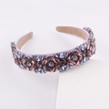 Luxury Baroque purple crystal headband featuring colorful rhinestones for women parties - Purple