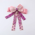 Fermaglio per capelli rosa con fiocco oversize e strass per feste e accessori da viaggio - Rosa